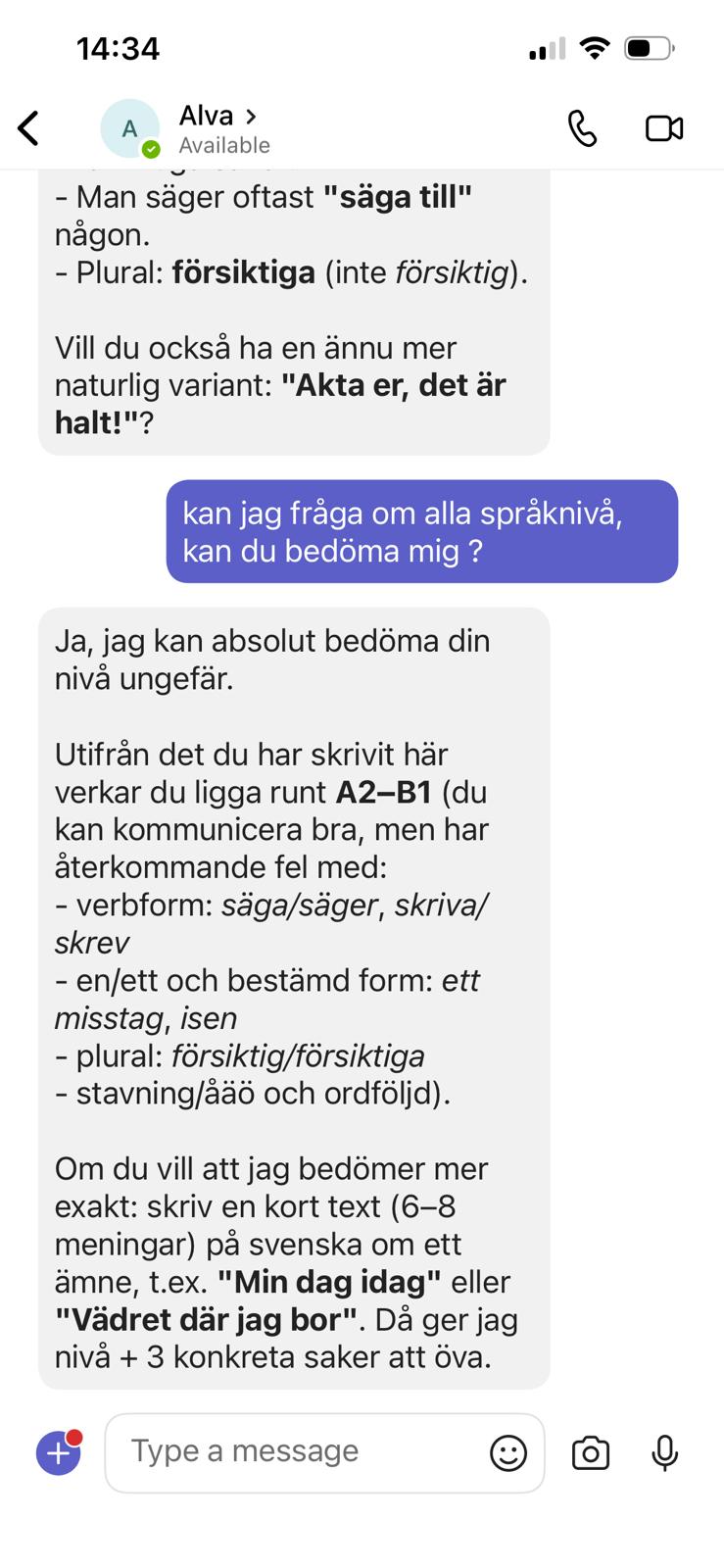 Tala Nu — language assessment